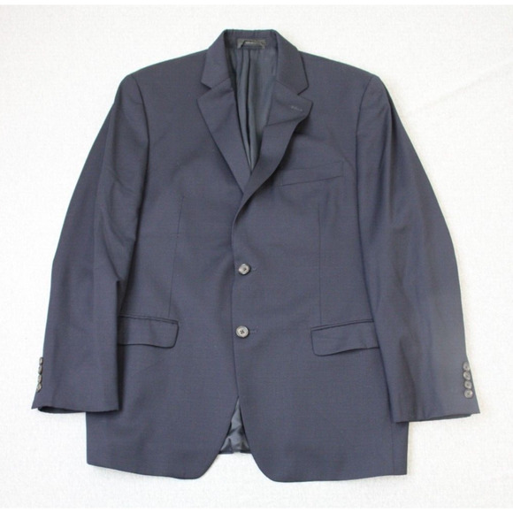 Lauren Ralph Lauren Blazer Men's 42R Navy Blue 100% Wool Notch Lapel Suit Jacket - Picture 1 of 8
